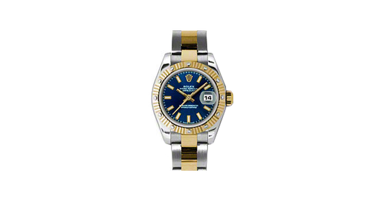 Rolex Lady-Datejust 26 179313-BLUSJ Blue Index Fluted Diamond Yellow Gold Stainless Steel Jubilee - BRAND NEW