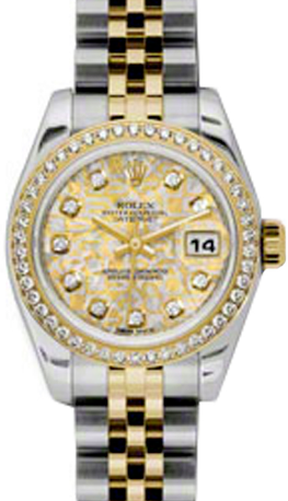 Rolex Lady-Datejust 26 179383-YGGJDJ Yellow Gold & Grey Jubilee Crystal Dial with Diamonds Dial Diamond Bezel Yellow Gold Stainless Steel Jubilee - BRAND NEW