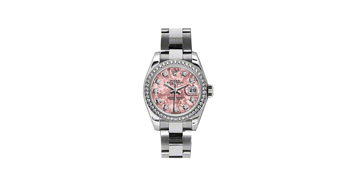 Rolex Lady-Datejust 26 179384-PGCDJ Pink Gold Crystal Diamond Dial Diamond Bezel Stainless Steel Jubilee - BRAND NEW