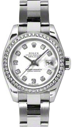 Rolex Lady-Datejust 26 179384-WHTDO White Diamond Diamond Bezel Stainless Steel Oyster - BRAND NEW