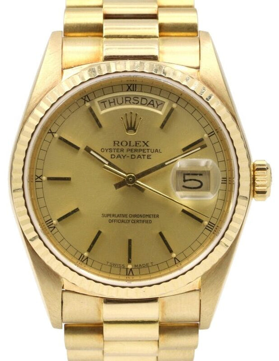 Rolex President 36 mm 18038-1 Yellow Gold Champagne