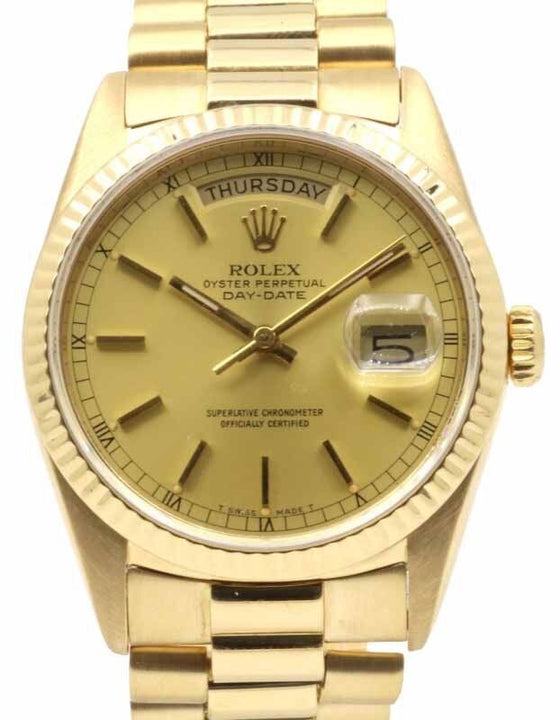 Rolex President 36 mm 18238CP3 Yellow Gold Champagne