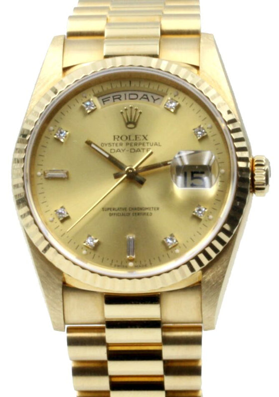 Rolex President 36 mm 18238CS1 Yellow Gold Champagne