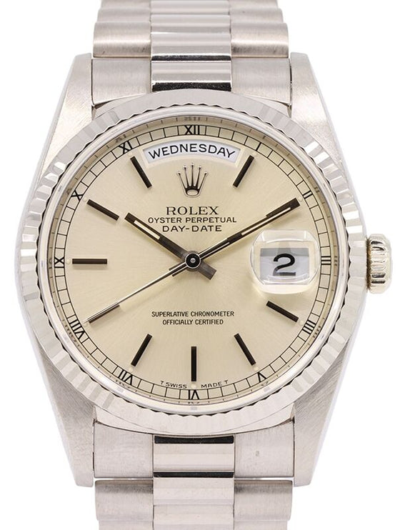 Rolex Day-Date 36 36 mm 18239SSP White Gold Silver