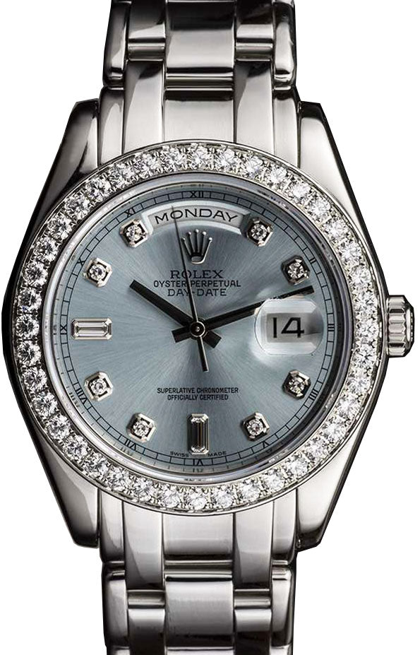 Rolex Day-Date Special Edition 18946-BLUDDO 39mm Ice Blue Diamond Platinum Oyster - BRAND NEW