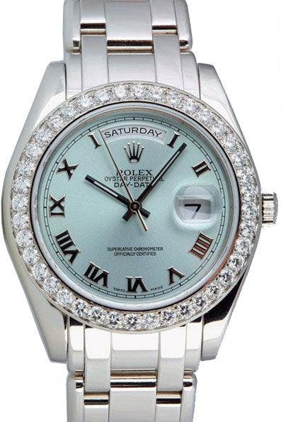 Rolex Day-Date Special Edition 18946-BLURDO 39mm Ice Blue Roman Platinum Oyster - BRAND NEW