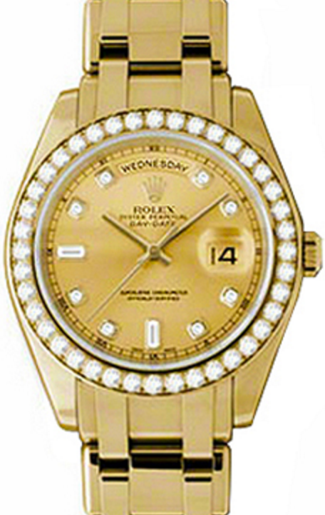 Rolex Day-Date Special Edition 18948-CHPDDO 39mm Champagne Diamond Yellow Gold Oyster - BRAND NEW