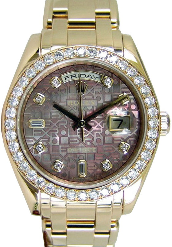 Rolex Day-Date Special Edition 18948-DMOPDDO 39mm Dark Mother of Pearl Diamond Jubilee Dial Yellow Gold Oyster - BRAND NEW