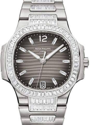 Patek Philippe Nautilus 40 mm 7014/1G-001 bnib White Gold/Diamonds Grey
