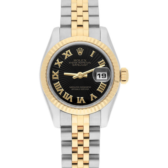 Rolex Lady-Datejust 26 26 mm 179173-BLKSO Steel/Yellow Gold Black