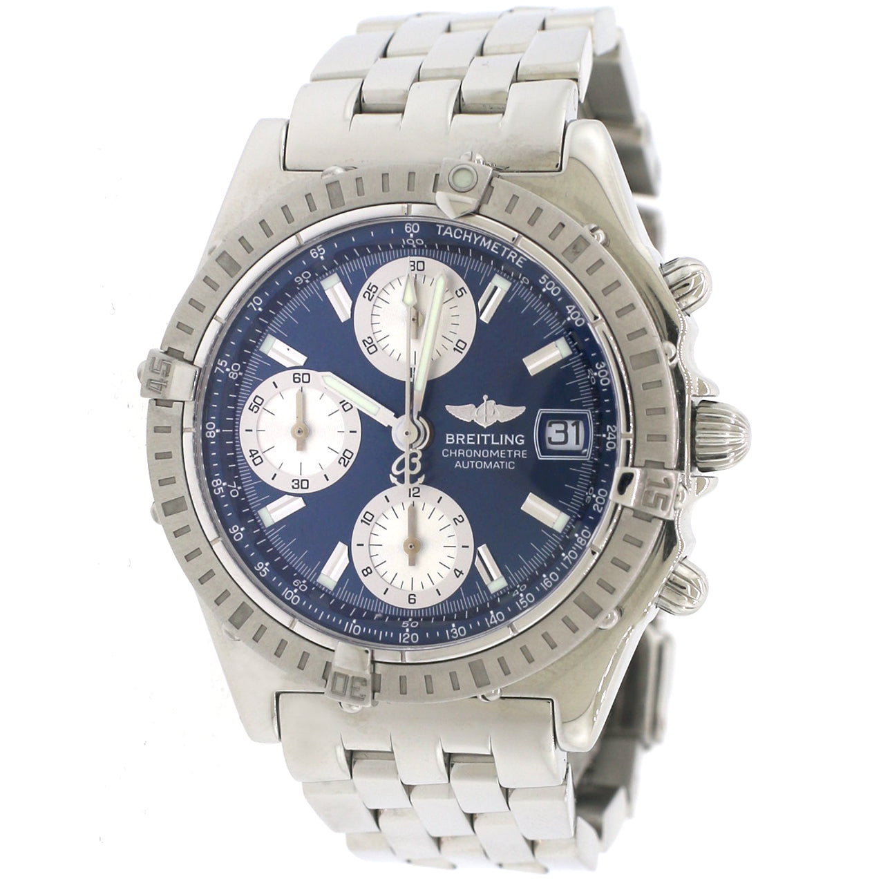 Breitling Chronomat A13352 40mm Blue Index Stainless Steel