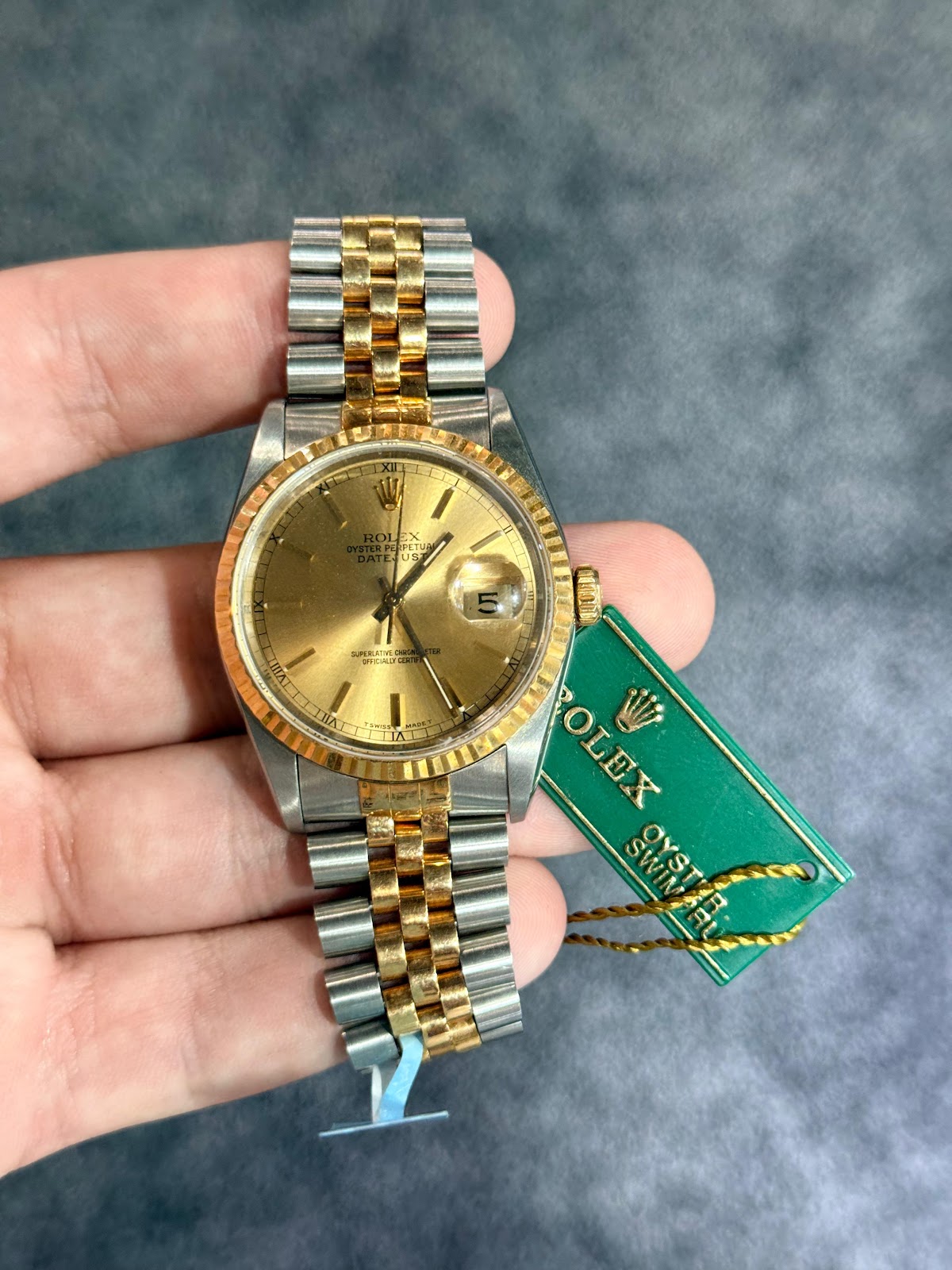 Rolex Datejust 36 16233 Stainless Steel Yellow Gold Fluted Bezel Oyster Bracelet