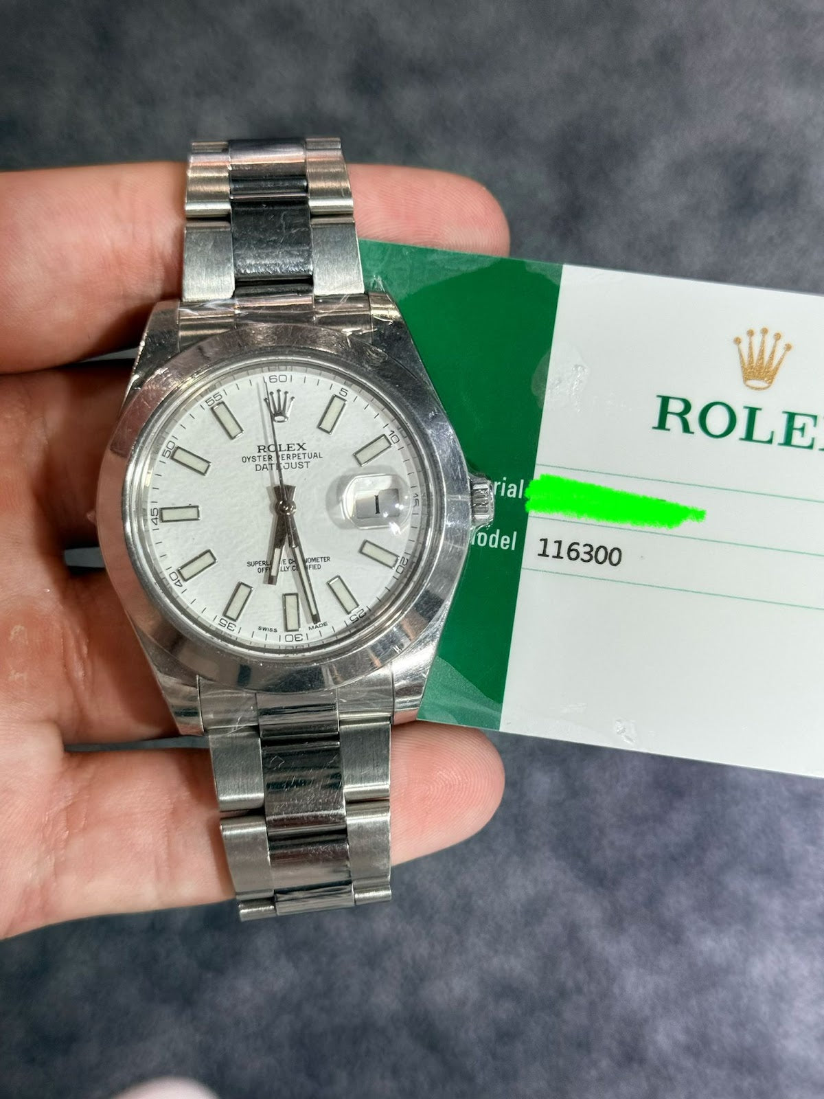 Rolex Datejust II 116300 41mm Stainless Steel White Dial Oyster Bracelet Smooth Bezel