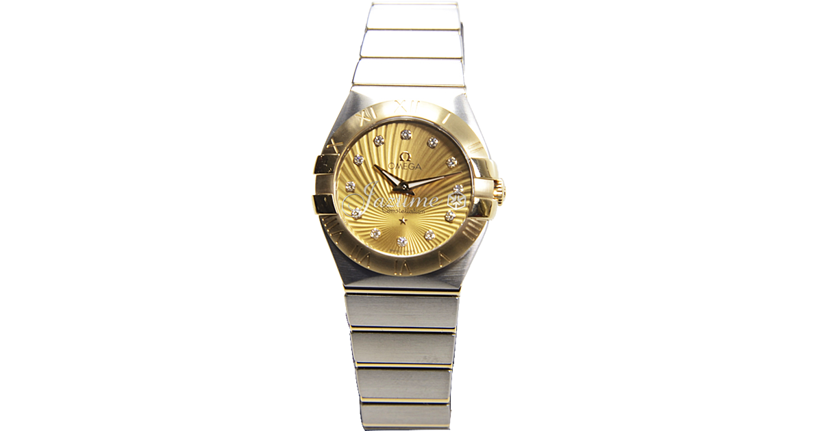 Omega Constellation Quartz 123.20.27.60.58.001 27mm Champagne Diamond Yellow Gold Stainless Steel BRAND NEW