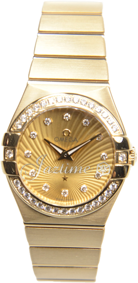 OMEGA 123.55.27.60.58.001 CONSTELLATION QUARTZ 27mm YELLOW GOLD BRAND NEW