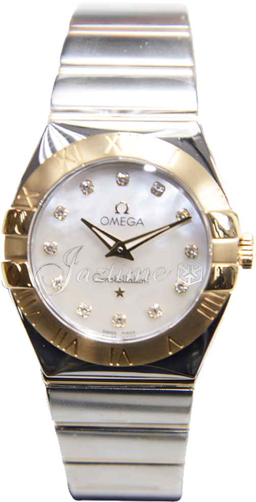 OMEGA 123.20.27.60.55.004 CONSTELLATION QUARTZ 27mm STEEL AND YELLOW GOLD BRAND NEW