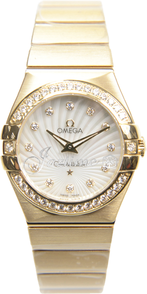 OMEGA 123.55.27.60.55.003 CONSTELLATION QUARTZ 27mm YELLOW GOLD BRAND NEW
