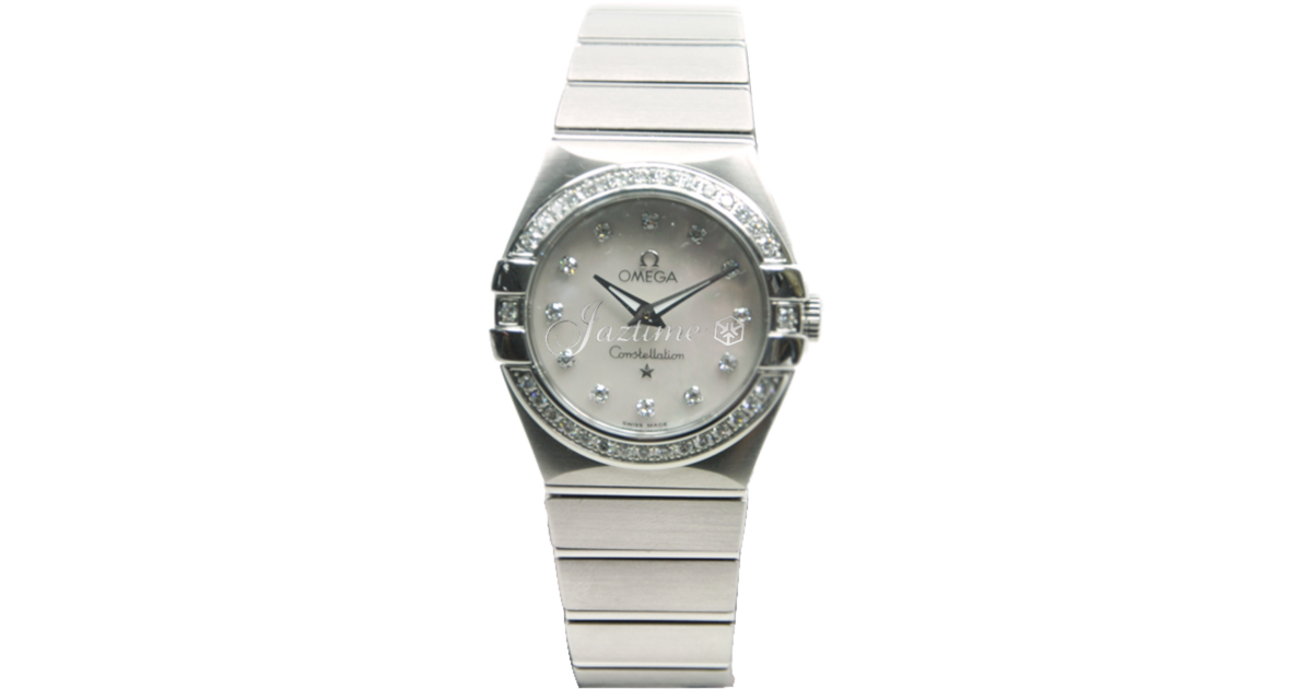 Omega Constellation Quartz 123.15.27.60.55.001 27mm White Mother of Pearl Diamond Stainless Steel BRAND NEW