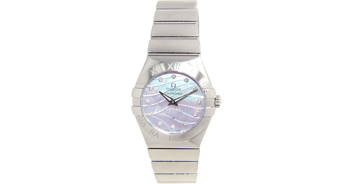 Omega Constellation Ladies Quartz 123.10.27.60.57.001 27mm Blue Mother of Pearl Diamond Stainless Steel BRAND NEW