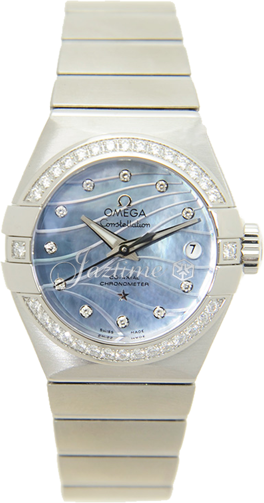 Omega Constellation Co-Axial 123.15.27.20.57.001 27mm Blue Mother of Pearl Diamond Stainless Steel - BRAND NEW