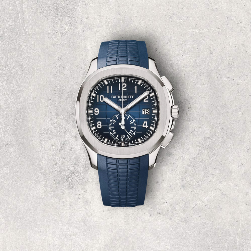 Patek Philippe Aquanaut 5968G-001 Chronograph Blue Dial White Gold