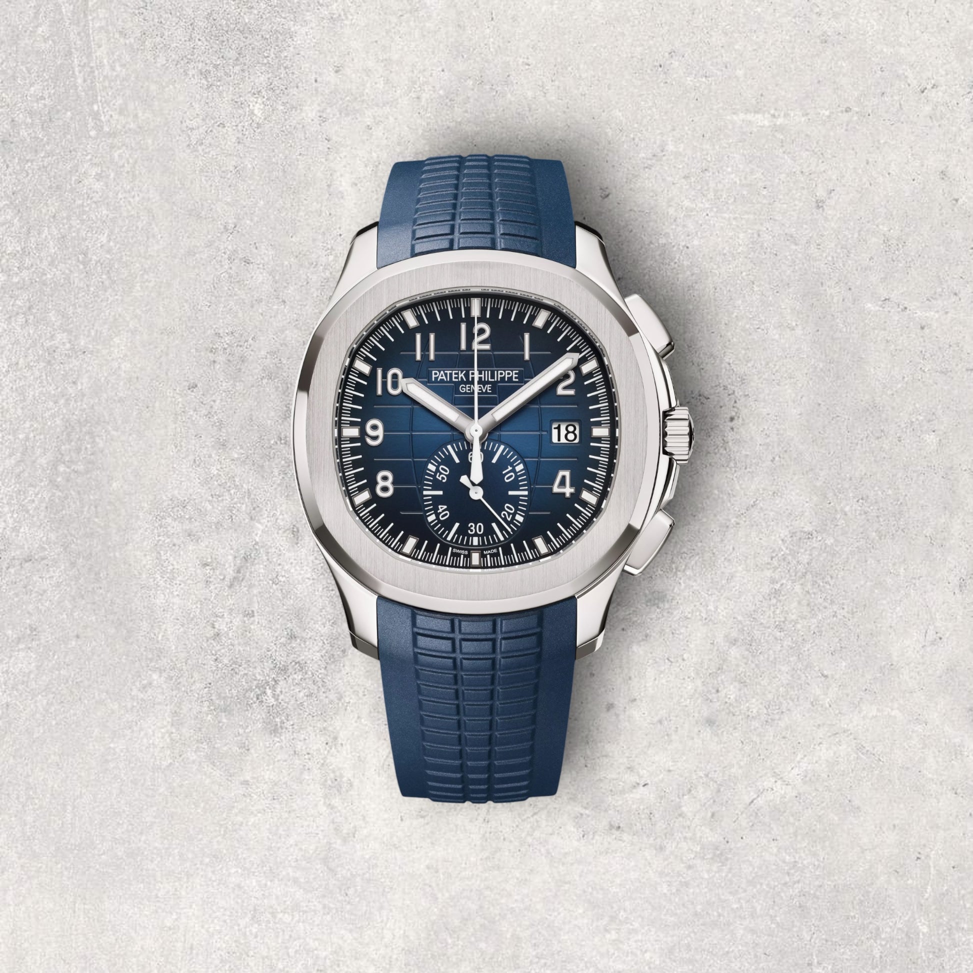 Patek Philippe Aquanaut 5968G-001 Chronograph Blue Dial White Gold