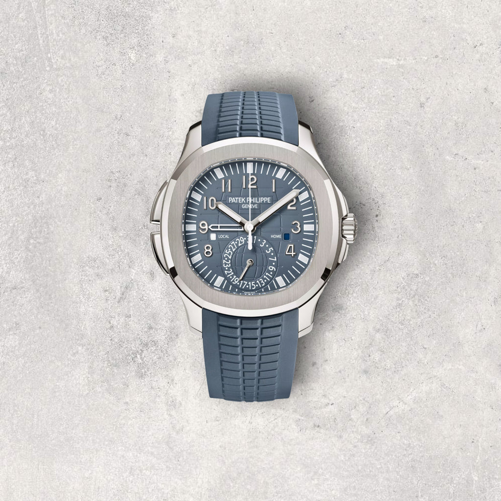 Patek Philippe Aquanaut 5164G-001 Travel Time White Gold Blue Dial