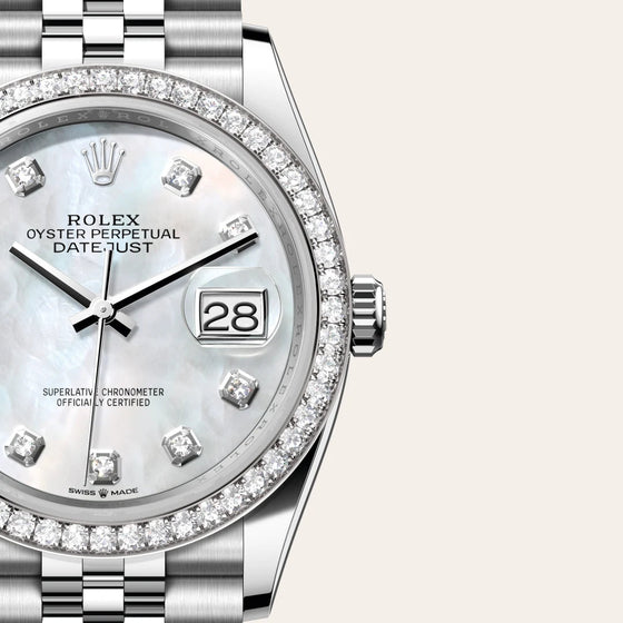 Rolex Datejust 36 36 mm 126284RBRWRO Steel/White Gold/Diamonds White