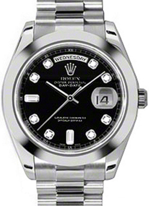 Rolex Day-Date II 218206-BLKDSP 41mm Black Diamond Platinum President - BRAND NEW