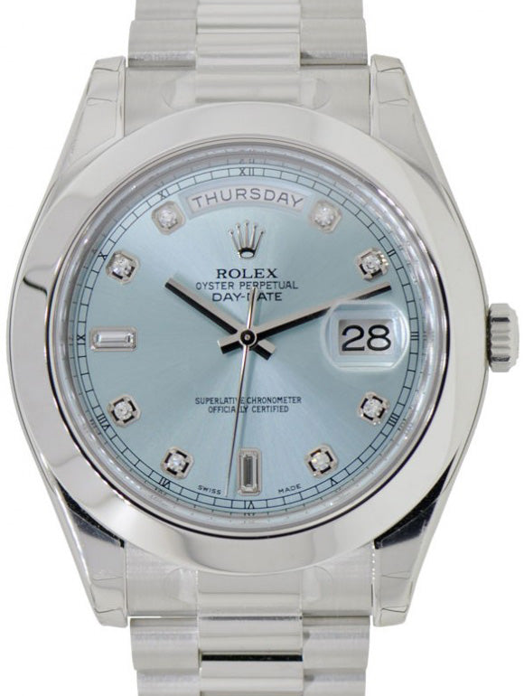 Rolex Day-Date II 218206-BLUDSP 41mm Ice Blue Diamond Platinum President - BRAND NEW