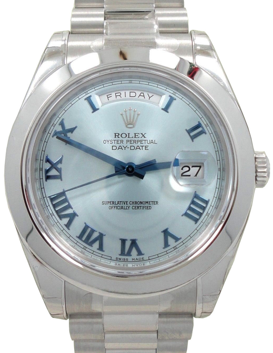 Rolex Day-Date II 218206-BLURDP 41mm Ice Blue Roman Platinum President - BRAND NEW