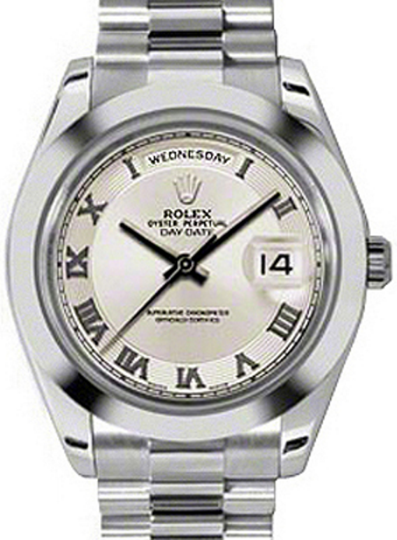 Rolex Day-Date II 218206-IVRRSP 41mm Ivory Roman Concentric Circle Platinum President - BRAND NEW