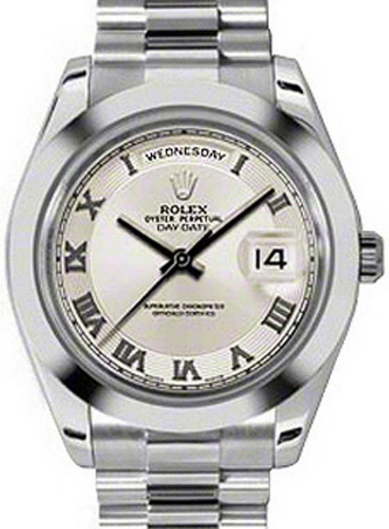 Rolex Day-Date II 218206-IVRRSP 41mm Ivory Roman Concentric Circle Platinum President - BRAND NEW