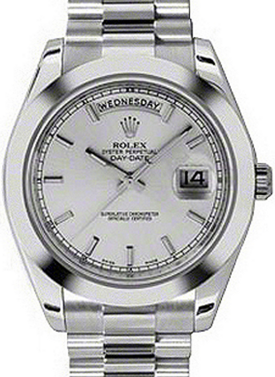 Rolex Day-Date II 218206-SLVSSP 41mm Silver Index Platinum President - BRAND NEW