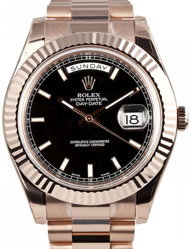 Rolex Day-Date II 41 mm 218235-BLKSFP Rose Gold Black