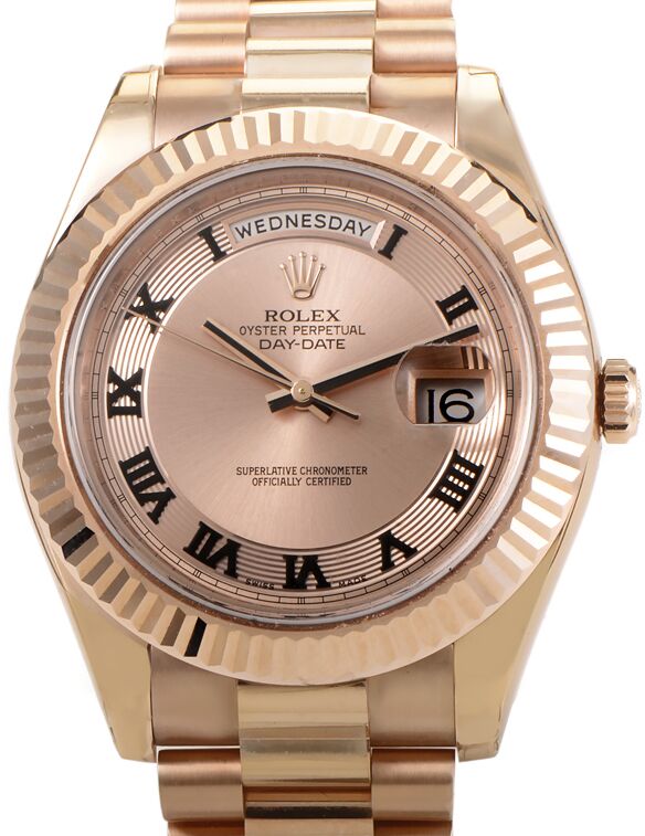 Rolex Day-Date II 41 mm 218235-GLCRFP Rose Gold Champagne