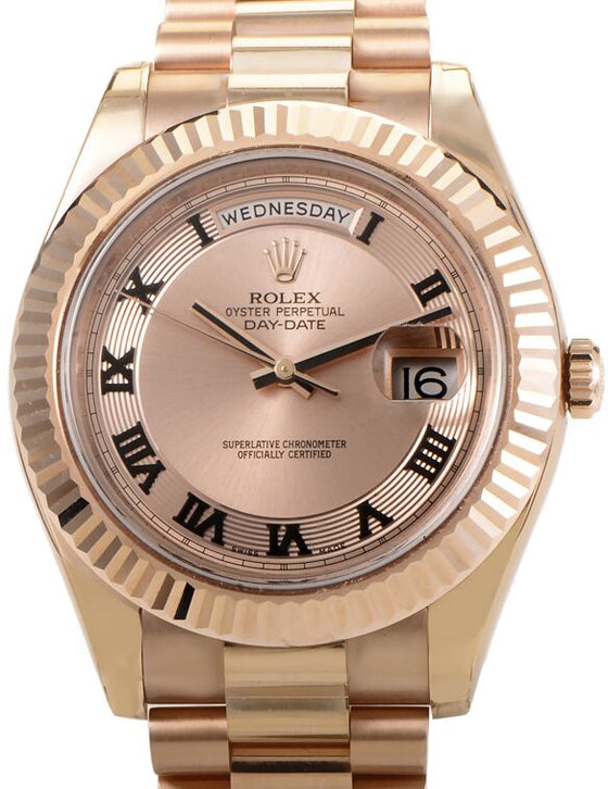 Rolex Day-Date II 41 mm 218235-GLCRFP Rose Gold Champagne