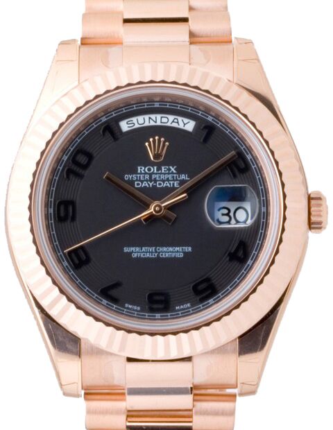 Rolex Day-Date II 41 mm 218235BLCAFP Rose Gold Black