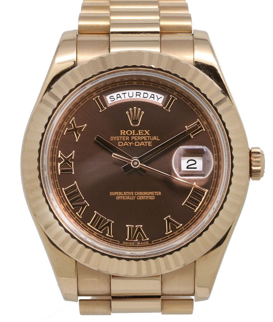Rolex Day-Date II 41 mm 218235CRP Rose Gold Chocolate