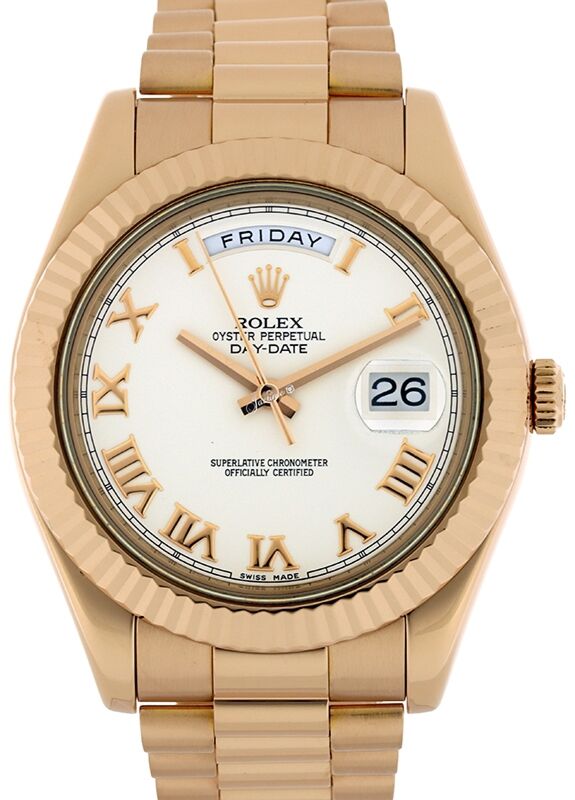 Rolex Day-Date II President 41 mm 218235WRP Rose Gold White