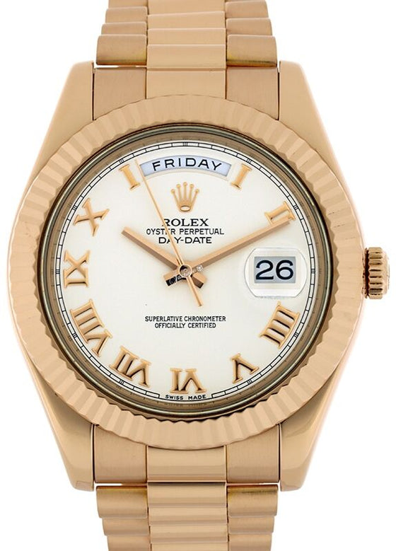 Rolex Day-Date II President 41 mm 218235WRP Rose Gold White