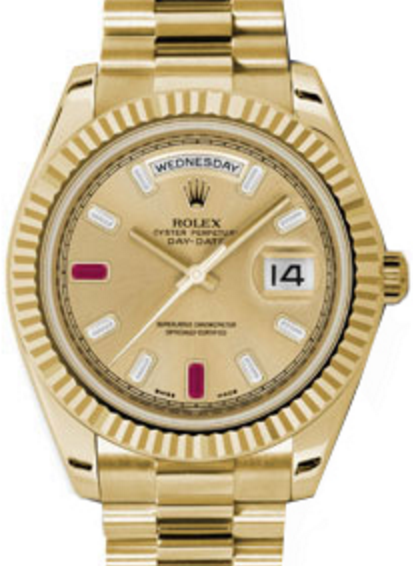 Rolex Day-Date II 41 mm 218238-CHPBRDP Yellow Gold Champagne