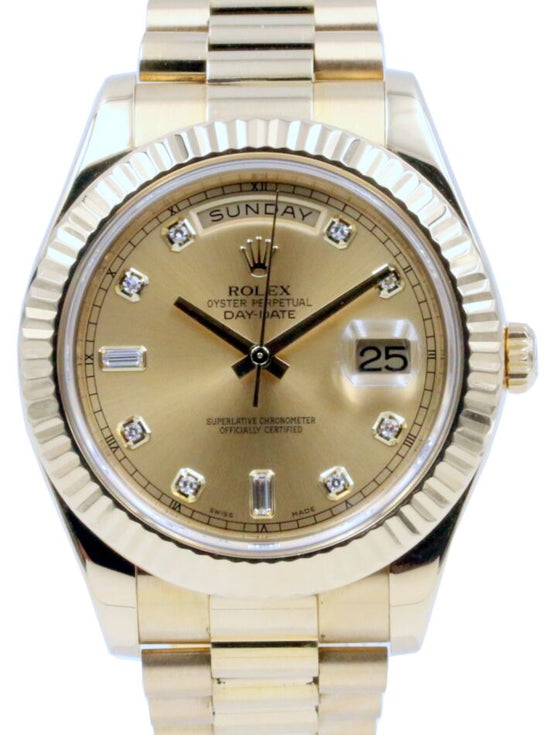 Rolex Day-Date II President 41 mm 218238CHD3 Yellow Gold Champagne
