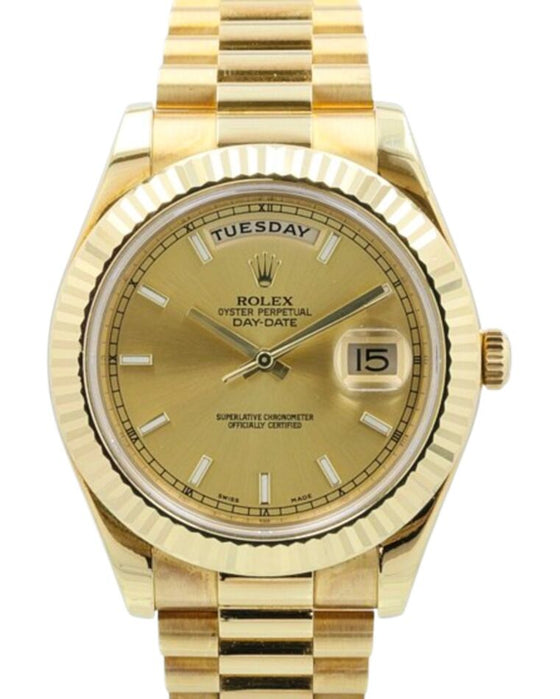Rolex Day-Date II 41 mm 218238GLDSFP Yellow Gold Champagne