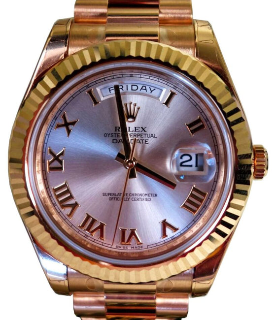 Rolex Day-Date II President 41 mm 218238SLVP Yellow Gold Silver