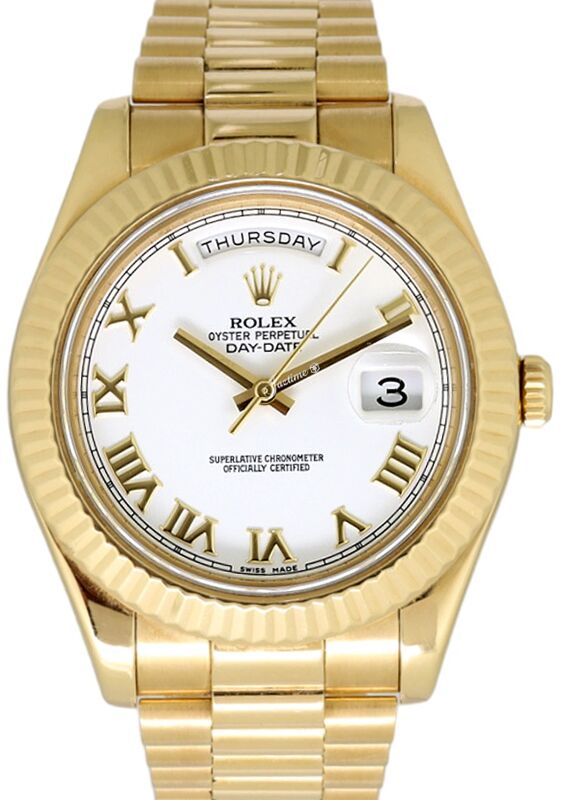 Rolex Day-Date II 41 mm 218238WRP1 Yellow Gold White