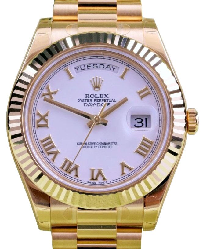 Rolex Day-Date II President 41 mm 218238WRP Yellow Gold White