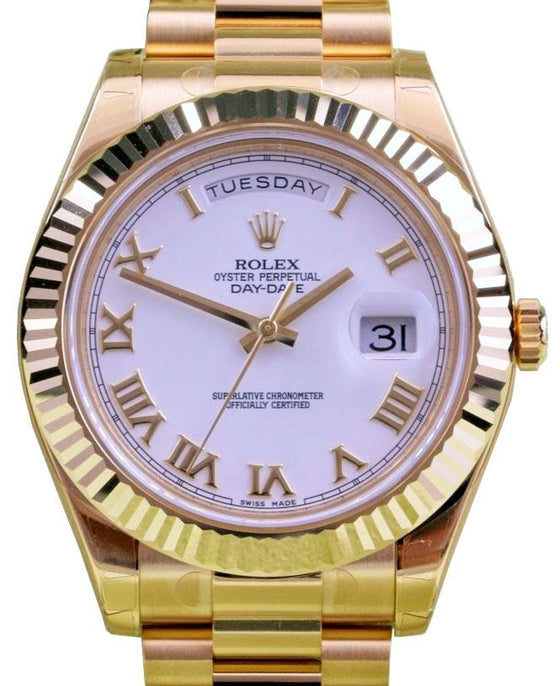 Rolex Day-Date II President 41 mm 218238WRP Yellow Gold White
