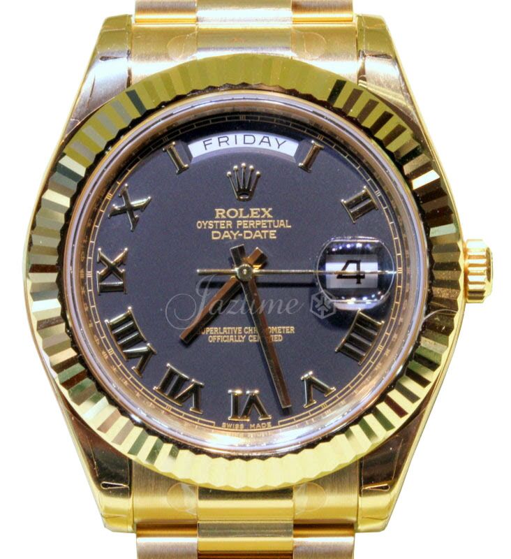 Rolex Day-Date II President 41 mm 218238 blk bnib Yellow Gold Black