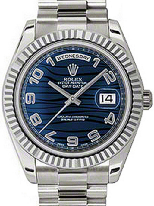 Rolex Day-Date II 41 mm 218239-BLUAFP White Gold Blue